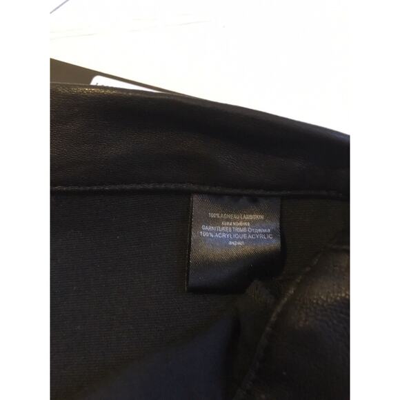 BARBARA BUI Black Leather Leggings With Crochet Side Accent Size 40/6 - Picture 6 of 6